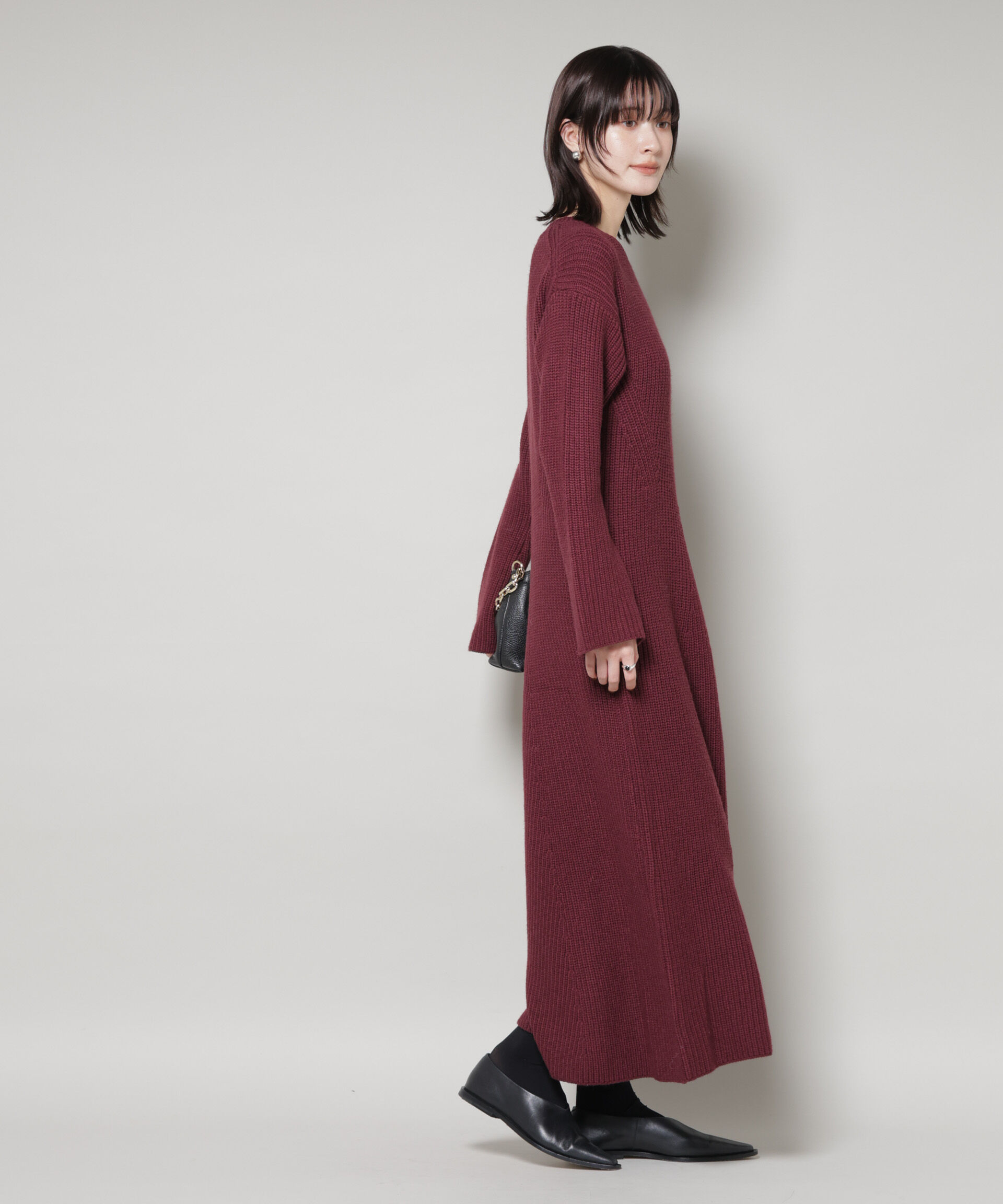 nano･universe「片畦フレアニットワンピース」|ワンピース|