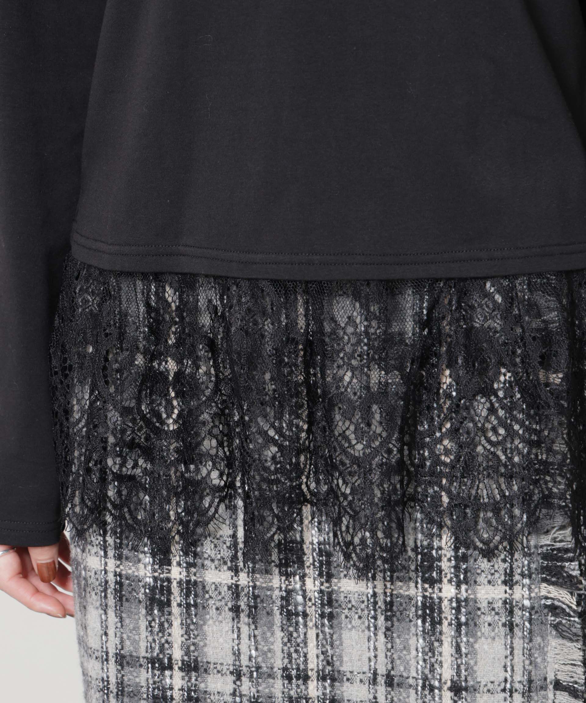 nano･universe「裾レースドッキングロングTシャツ」|Tシャツ・カットソー|