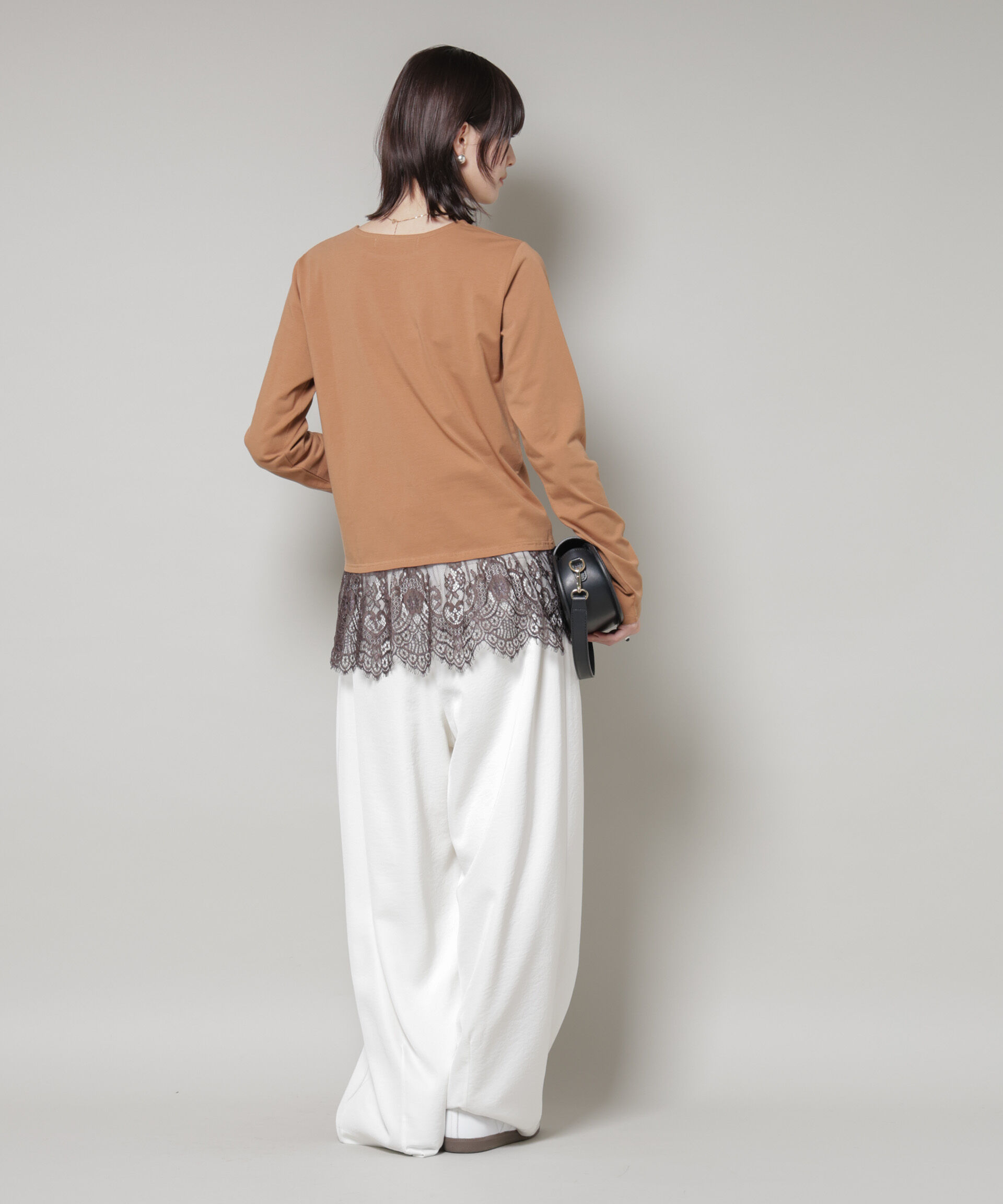 nano･universe「裾レースドッキングロングTシャツ」|Tシャツ・カットソー|