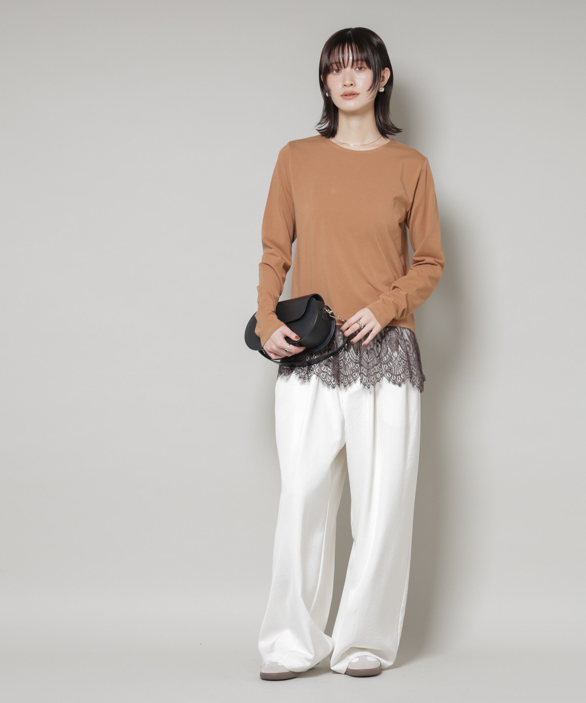 nano･universe「裾レースドッキングロングTシャツ」|Tシャツ・カットソー|