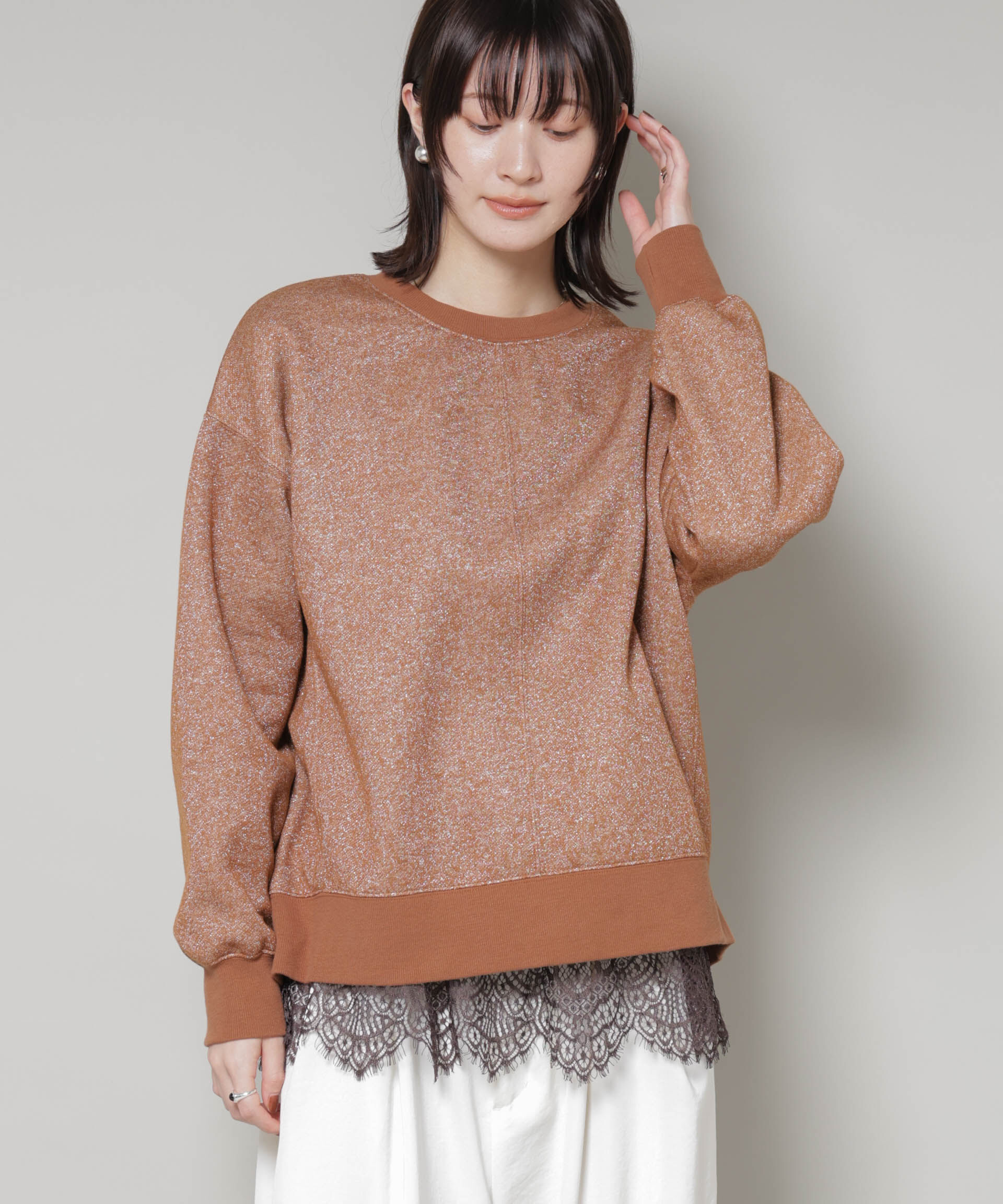 nano･universe「裾レースドッキングロングTシャツ」|Tシャツ・カットソー|