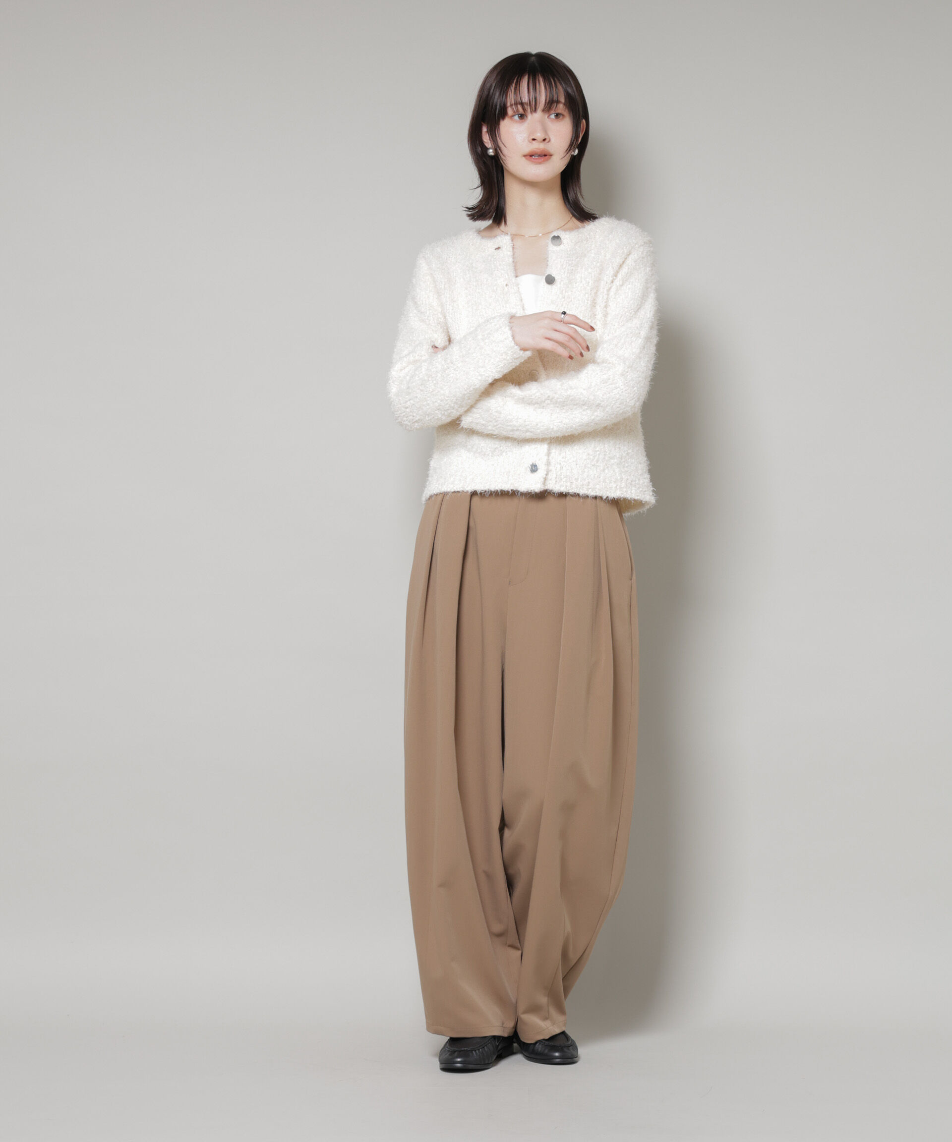 nano･universe「チュールシャギークルーネックニットカーディガン」|ニット・セーター|