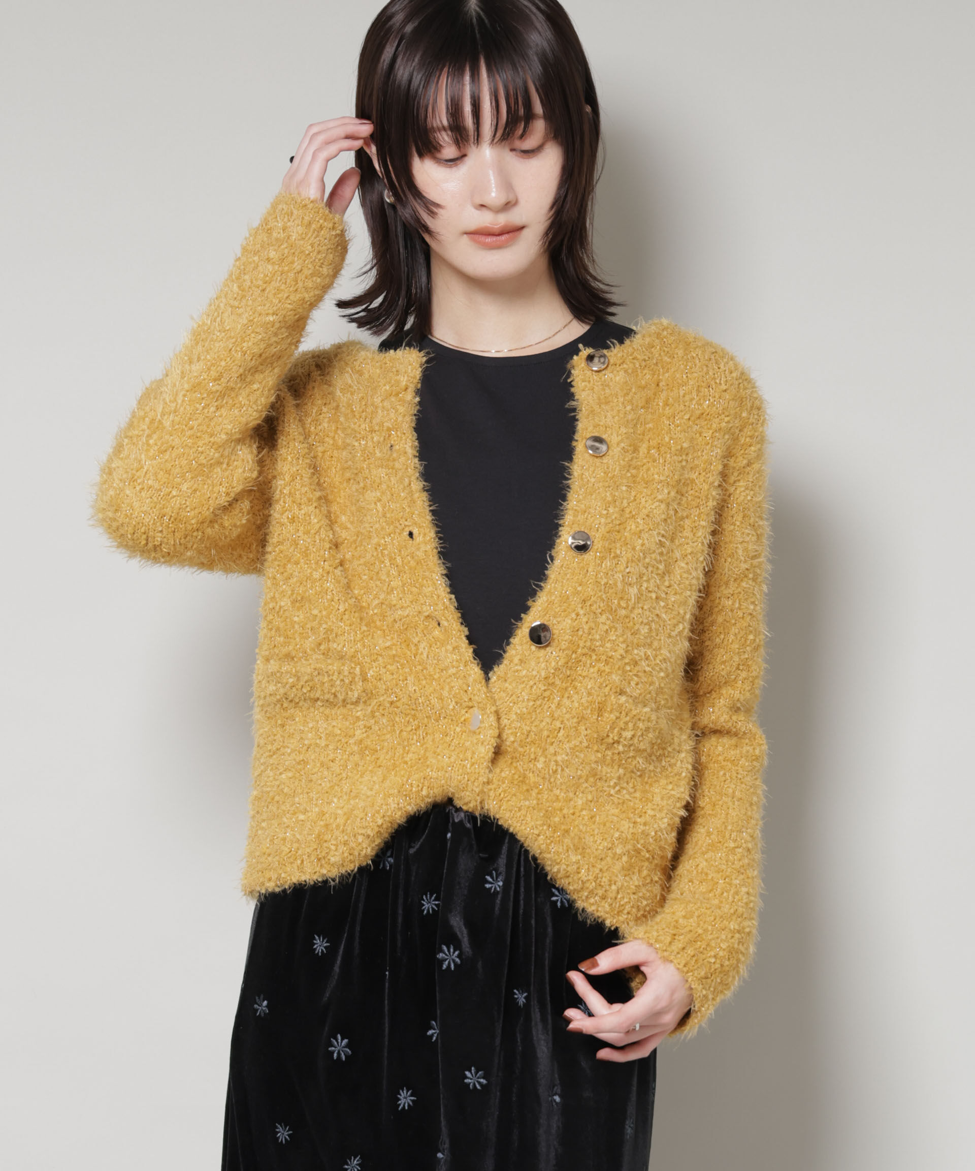 nano･universe「チュールシャギークルーネックニットカーディガン」|ニット・セーター|