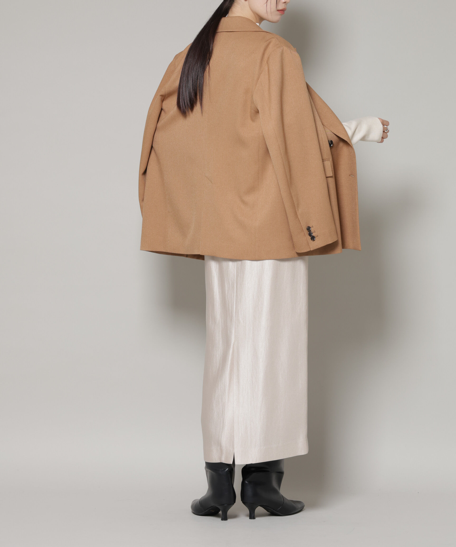 nano･universe「ブライトツイルサテンタイトスカート」|スカート|