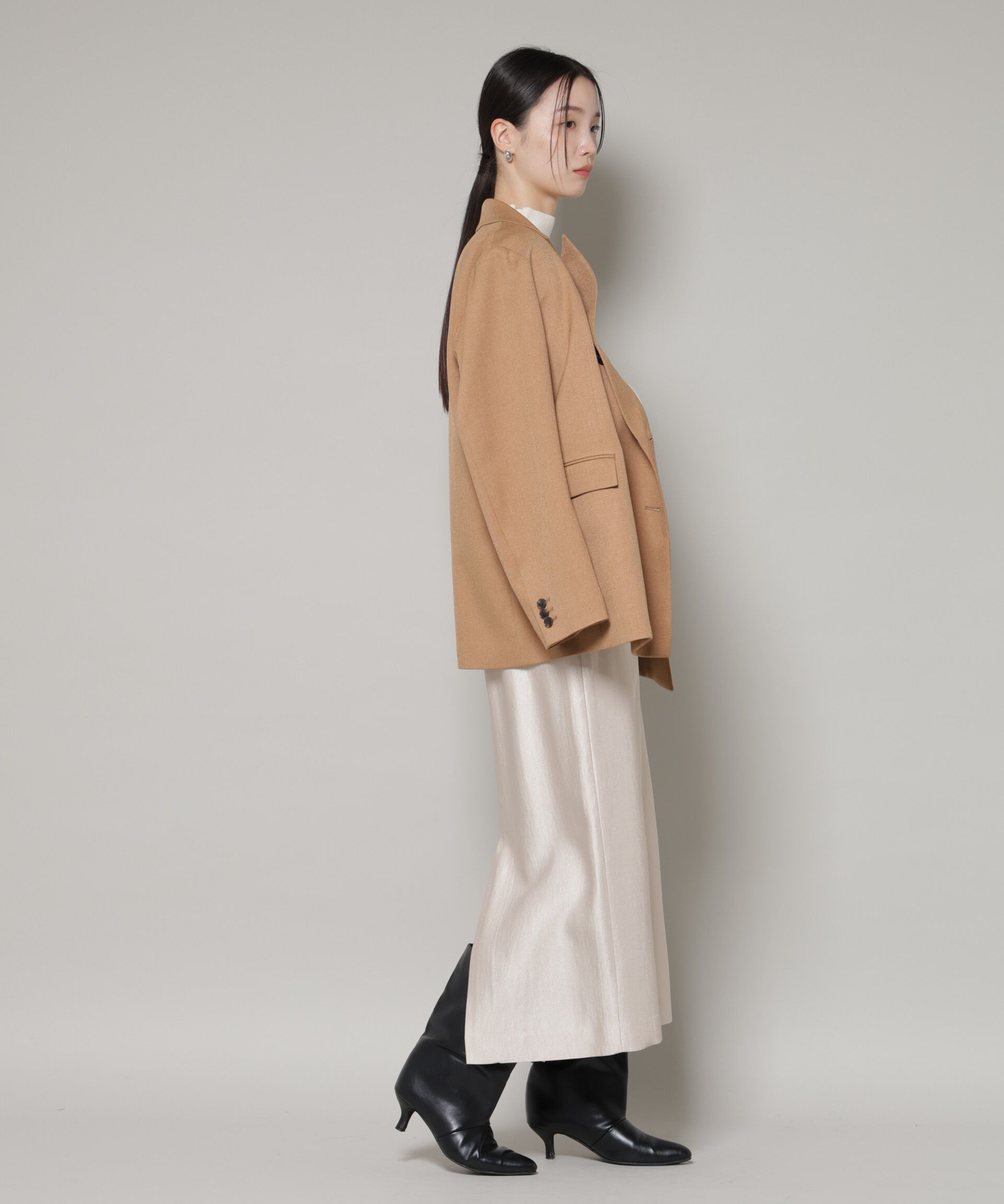 nano･universe「ブライトツイルサテンタイトスカート」|スカート|