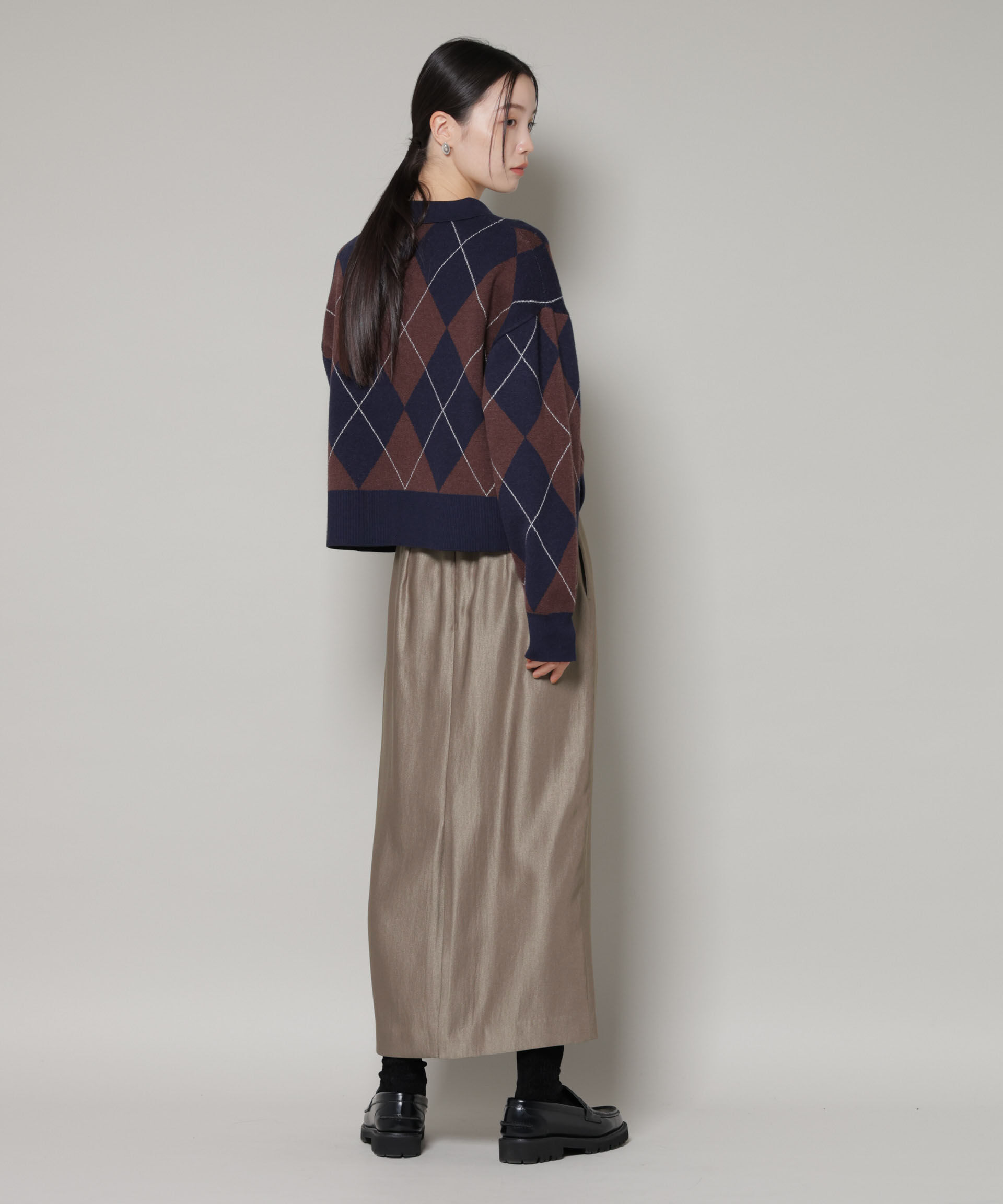 nano･universe「ブライトツイルサテンタイトスカート」|スカート|