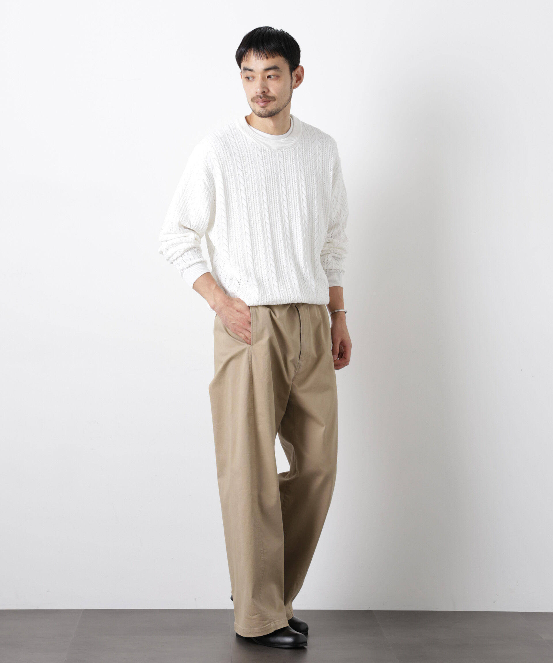 nano･universe「｢ASSEMBLANC｣ベルテッド3Dパンツ」|チノ|