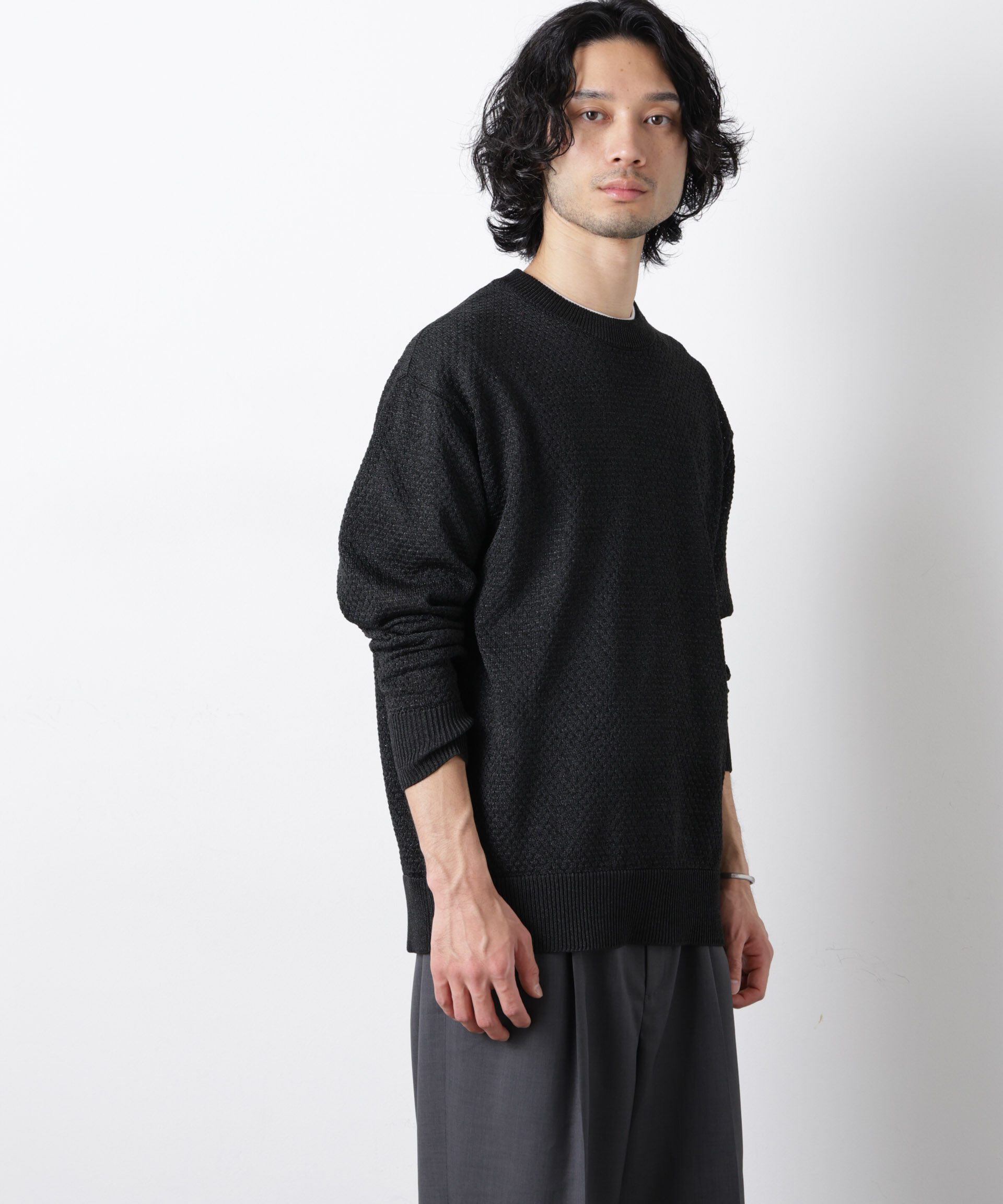 nano･universe「ギマクルーネックプルオーバー」|ニット・セーター|