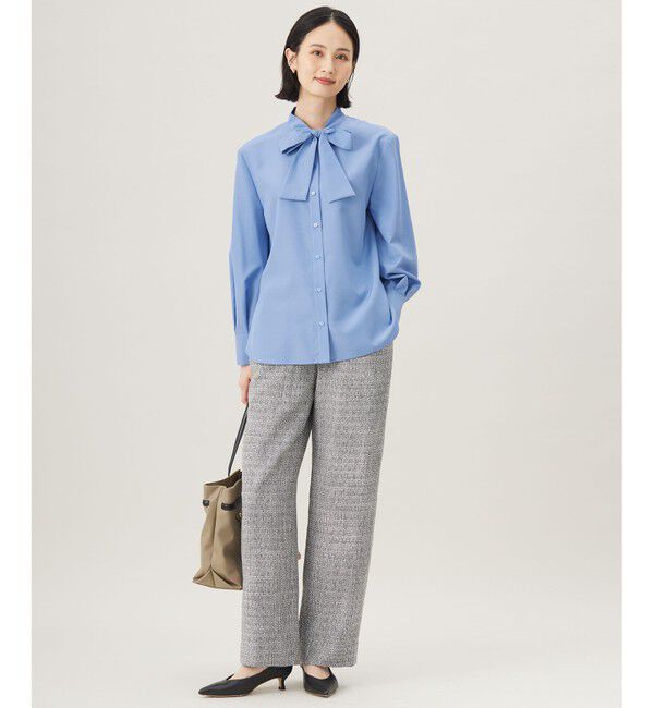 自由区「【洗える】ナチュラルタッチボウタイ ブラウス」|シャツ・ブラウス|