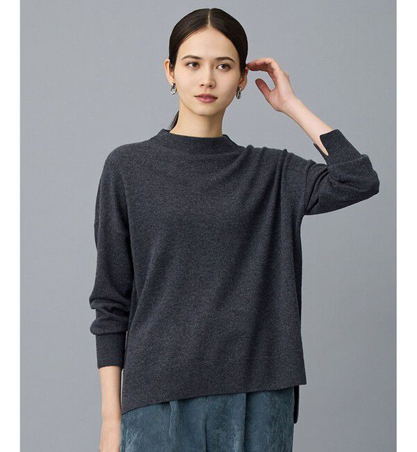 自由区「【SHIHOさん着用】ウールハイゲージモックネック ニット」|ニット・セーター|チャコール