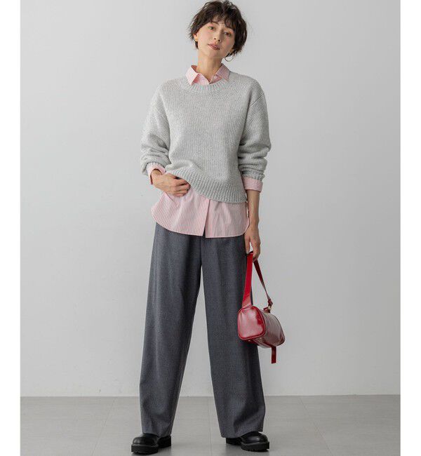 23区「【洗える】ハイカウントフラノ ドロスト ワイド パンツ」|その他|