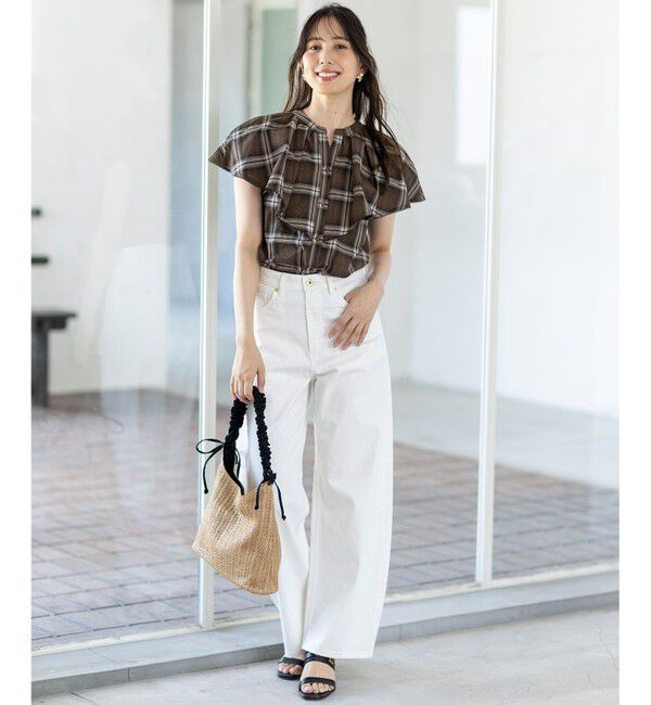 any SiS「【洗える】サッカーチェック ブラウス」|シャツ・ブラウス|