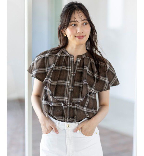 any SiS「【洗える】サッカーチェック ブラウス」|シャツ・ブラウス|