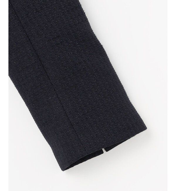 ANY SIS「リップルボーダーストレッチ ジャケット」|ノーカラージャケット|