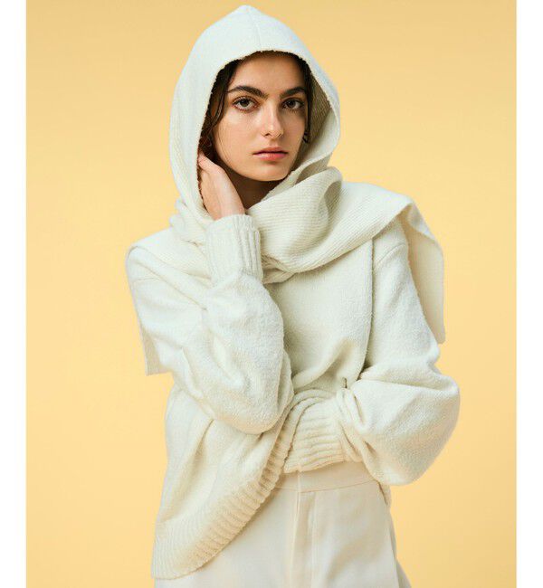 BEIGE,「【洗える】BERTAINA / コットンフーディマフラー」|マフラー|Ecru