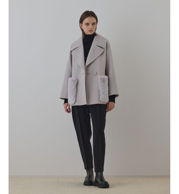 GRACE CONTINENTAL「ファーポケットピーコート」|ピーコート|