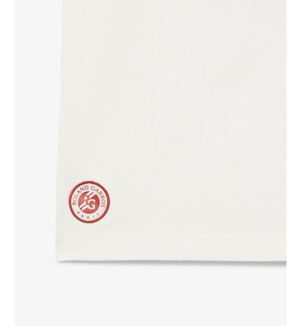 LACOSTE「ローラン・ギャロスコラボ 配色ライン バックプリントTシャツ」|Tシャツ・カットソー|