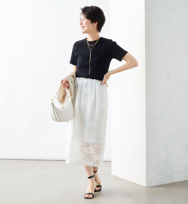 NOLLEY'S「《セットアップ対応》Brocheレース ギャザータイトスカート」|タイト|