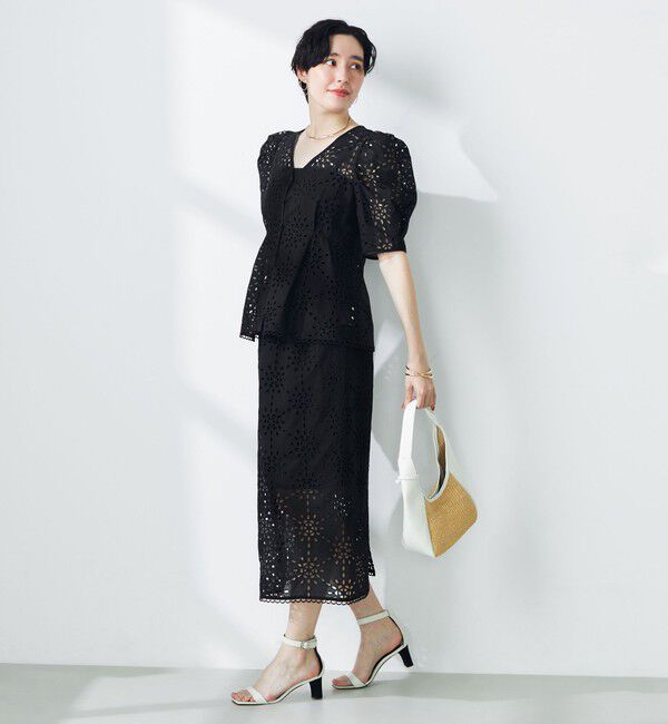 NOLLEY'S「《セットアップ対応》Brocheレース ギャザータイトスカート」|タイト|