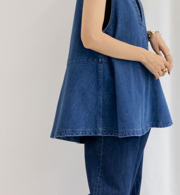 Rie Miller「【RM denim】ペプラムジレデニムブラウス」|シャツ・ブラウス|