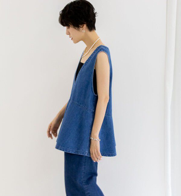 Rie Miller「【RM denim】ペプラムジレデニムブラウス」|シャツ・ブラウス|