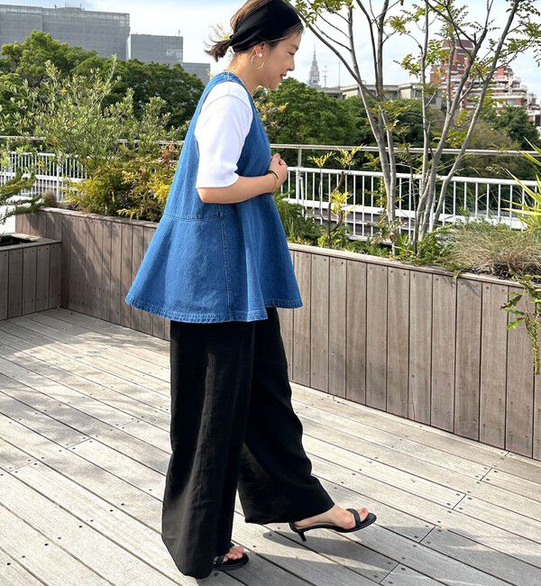 Rie Miller「【RM denim】ペプラムジレデニムブラウス」|シャツ・ブラウス|