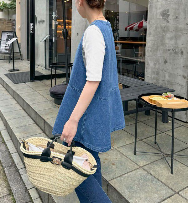 Rie Miller「【RM denim】ペプラムジレデニムブラウス」|シャツ・ブラウス|