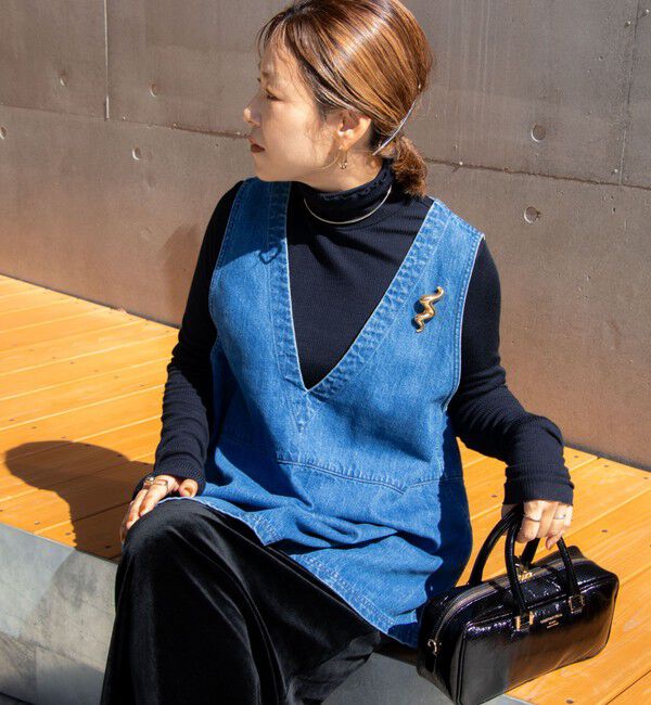 Rie Miller「【RM denim】ペプラムジレデニムブラウス」|シャツ・ブラウス|