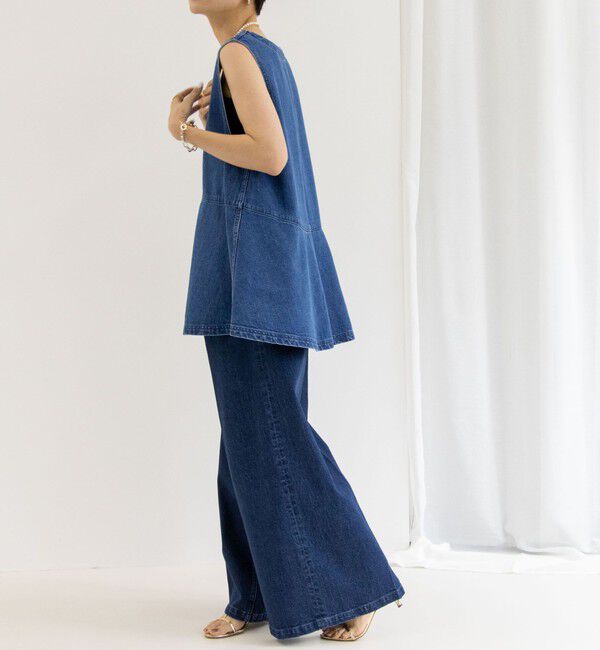 Rie Miller「【RM denim】ペプラムジレデニムブラウス」|シャツ・ブラウス|