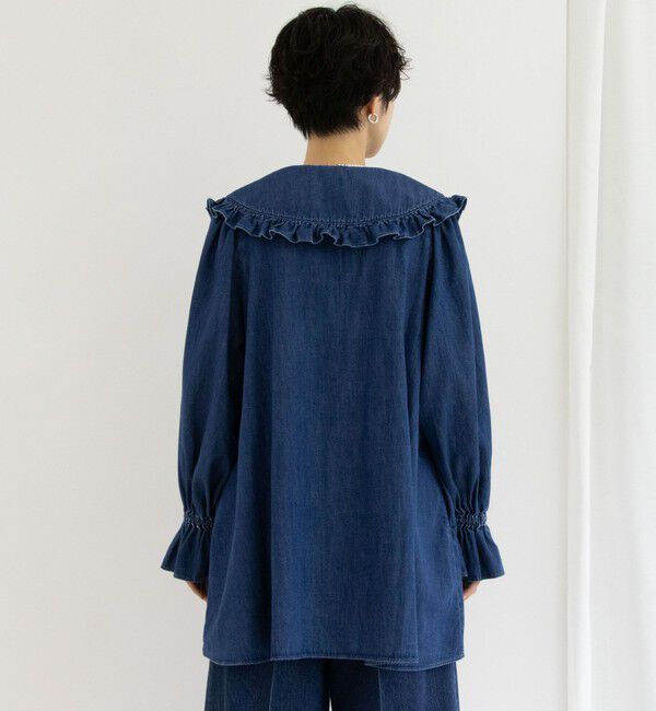 Rie Miller「【RM denim】ビッグカラー2WAYデニムブラウス」|シャツ・ブラウス|