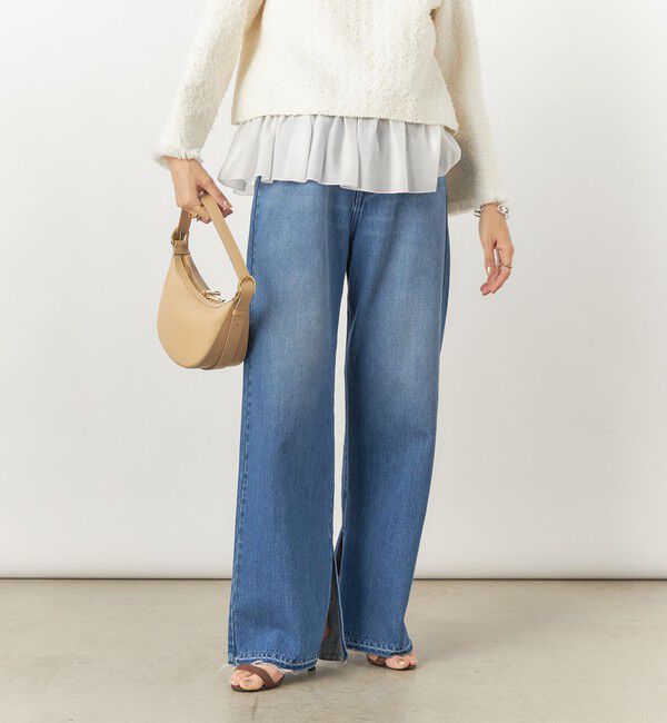Rie Miller「【RM denim】スリットフレアハイウエストデニム」|デニム|