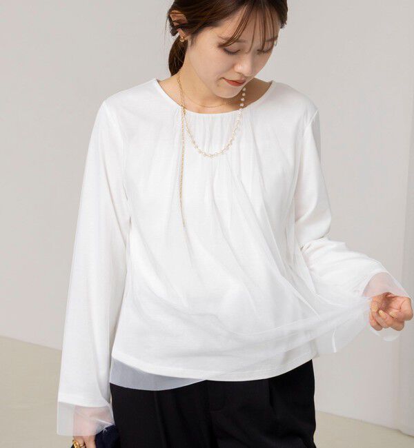 NOLLEY'S「ウォッシャブルチュールレイヤード2WAYブラウス」|シャツ・ブラウス|