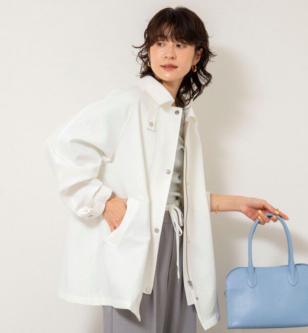 NOLLEY'S sophi「ウォッシャブルエアーツイルステンカラーハーフコート」|ステンカラーコート|