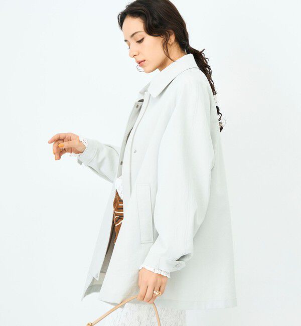 NOLLEY'S sophi「ウォッシャブルエアーツイルステンカラーハーフコート」|ステンカラーコート|