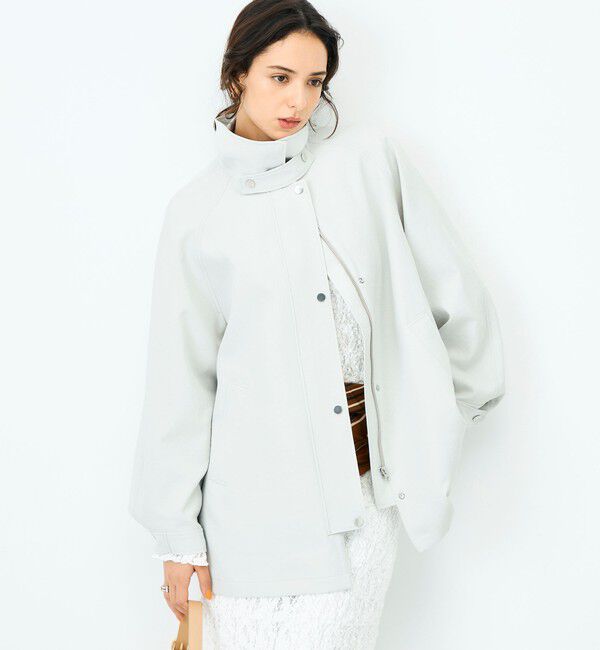 NOLLEY'S sophi「ウォッシャブルエアーツイルステンカラーハーフコート」|ステンカラーコート|