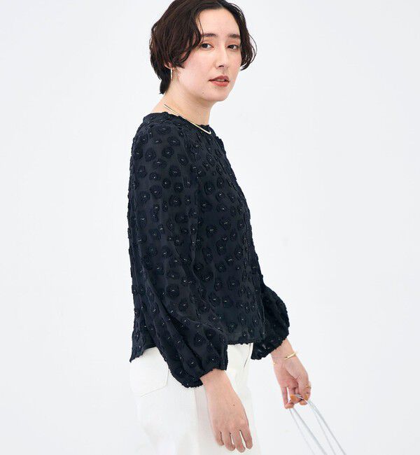 NOLLEY'S「【KIRYU】ウォッシャブル花柄ジャガードブラウス」|シャツ・ブラウス|