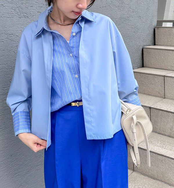 NOLLEY'S「ウォッシャブルレイヤード風ショート丈シャツ」|シャツ・ブラウス|