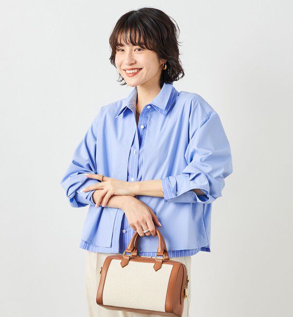 NOLLEY'S「ウォッシャブルレイヤード風ショート丈シャツ」|シャツ・ブラウス|