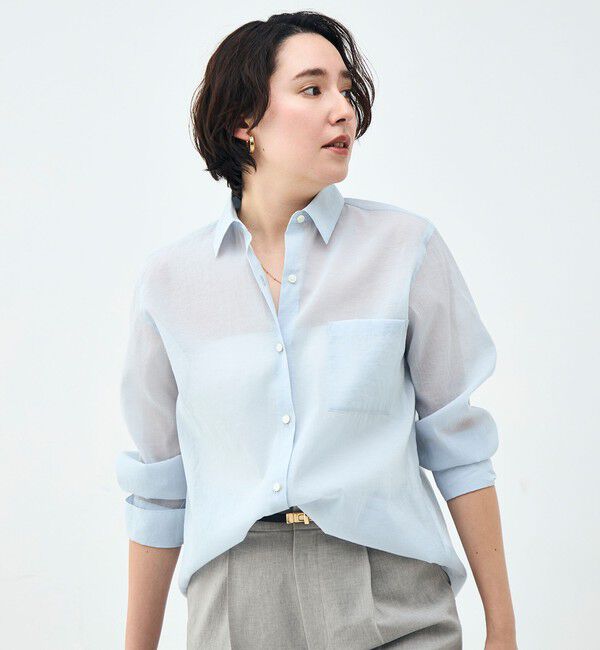 NOLLEY'S sophi「ウォッシャブルシアーオーガンジー2WAYシャツ」|シャツ・ブラウス|