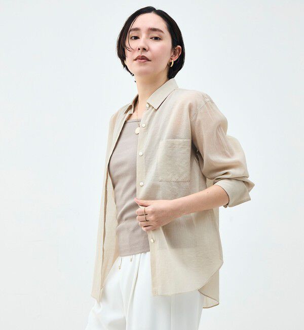NOLLEY'S sophi「ウォッシャブルシアーオーガンジー2WAYシャツ」|シャツ・ブラウス|