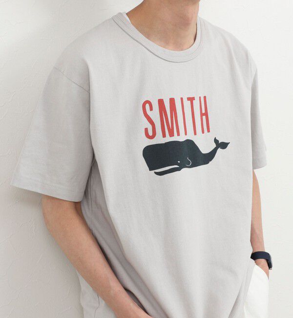 NOLLEY'S goodman「【BARNS OUTFITTERS】別注 SMITH プリントTシャツ 26SS」|Tシャツ・カットソー|ミディアムグレー