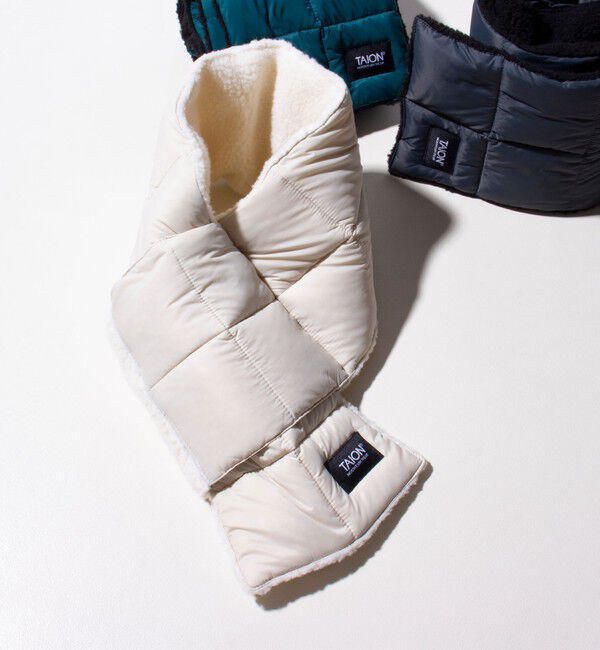 GLOSTER「【TAION/タイオン】GLOSTER別注 ボアリバーシブルマフラー ダウンマフラー 差し込み」|マフラー|ホワイト系その他