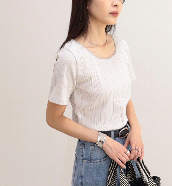 fredy emue「ランダムテレコ5分袖Tシャツ」|Tシャツ・カットソー|