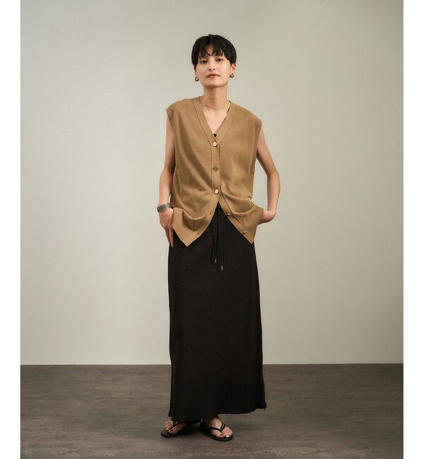 SALON adam et rope'「【WEB限定】ビンテージライクリブナロースカート」|スカート|