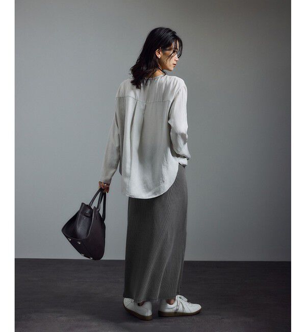 SALON adam et rope'「【WEB限定】ビンテージライクリブナロースカート」|スカート|