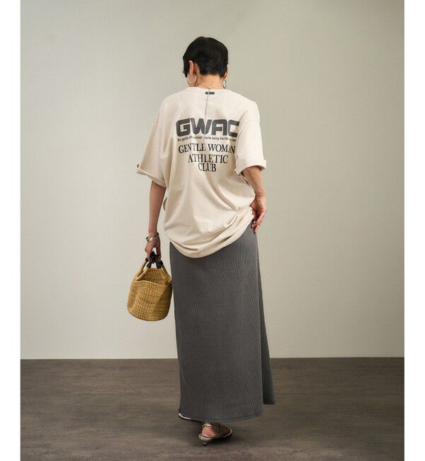 SALON adam et rope'「【WEB限定】ビンテージライクリブナロースカート」|スカート|