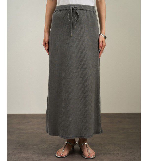 SALON adam et rope'「【WEB限定】ビンテージライクリブナロースカート」|スカート|