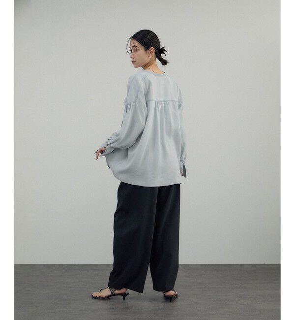 SALON adam et rope'「デニムライクラッフルフリルブラウス」|シャツ・ブラウス|