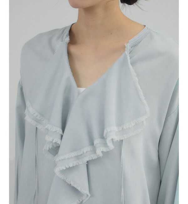 SALON adam et rope'「デニムライクラッフルフリルブラウス」|シャツ・ブラウス|