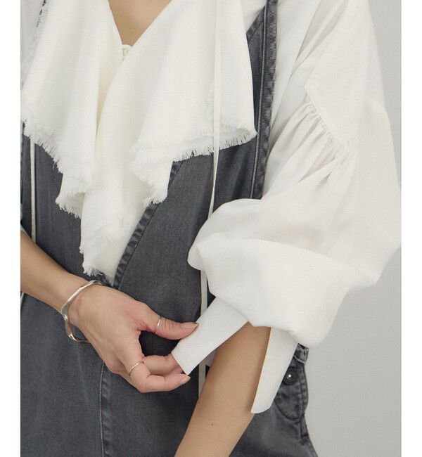 SALON adam et rope'「デニムライクラッフルフリルブラウス」|シャツ・ブラウス|